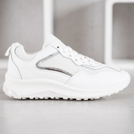 SHELOVET Klassiska vita sneakers grå 2