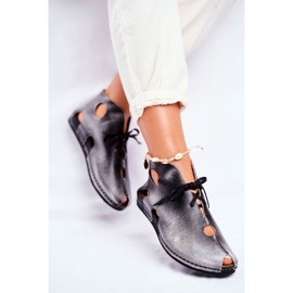 Brogues för kvinnor Maciejka Popiel 03426-03 grå 2