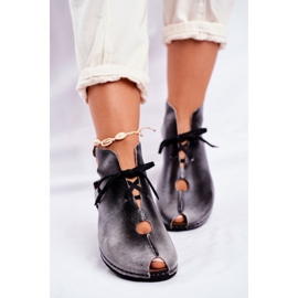 Brogues för kvinnor Maciejka Popiel 03426-03 grå 1