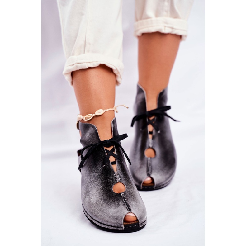 Brogues för kvinnor Maciejka Popiel 03426-03 grå 1