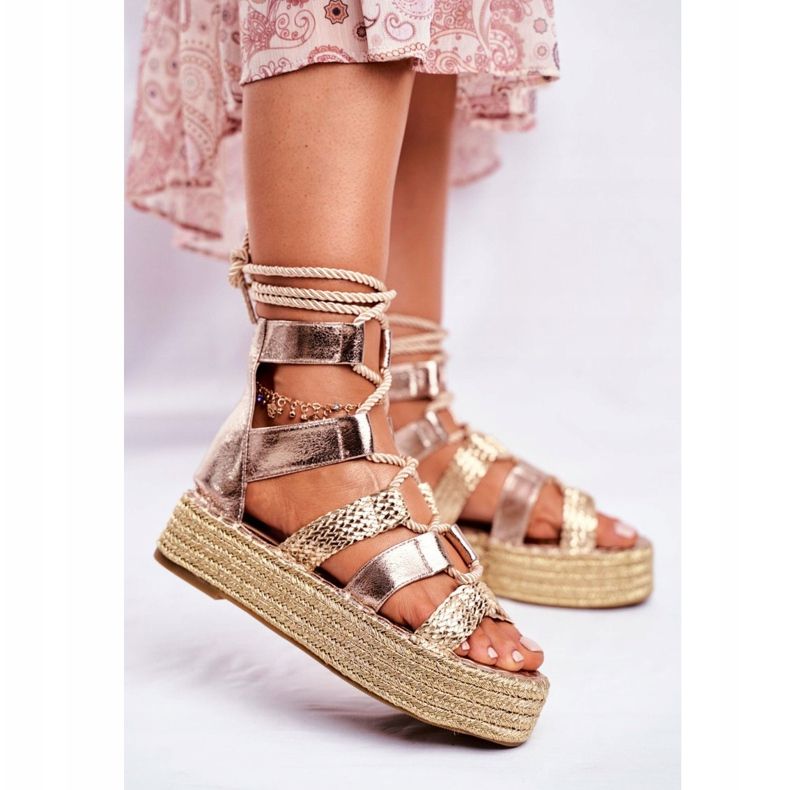 PS1 Kvinnors sandaler på Espadrilles Golden Eromica -plattform gyllene 2