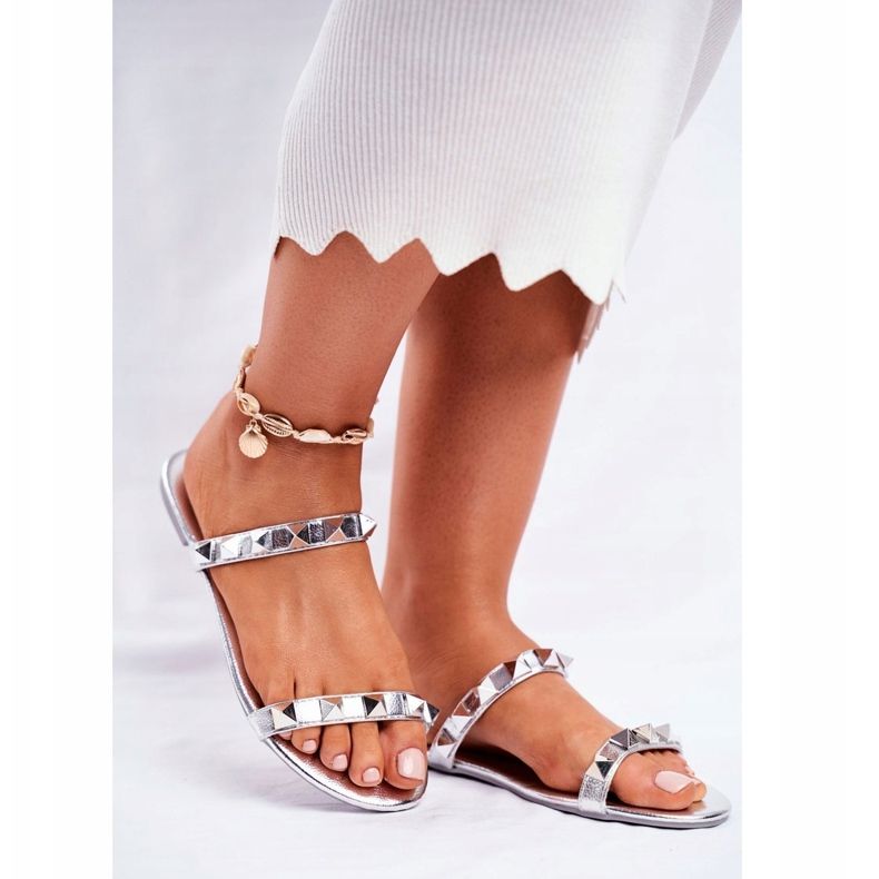 Silver Merrados tofflor för kvinnor med dubbar grå 1