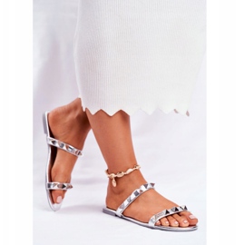 Silver Merrados tofflor för kvinnor med dubbar grå 2