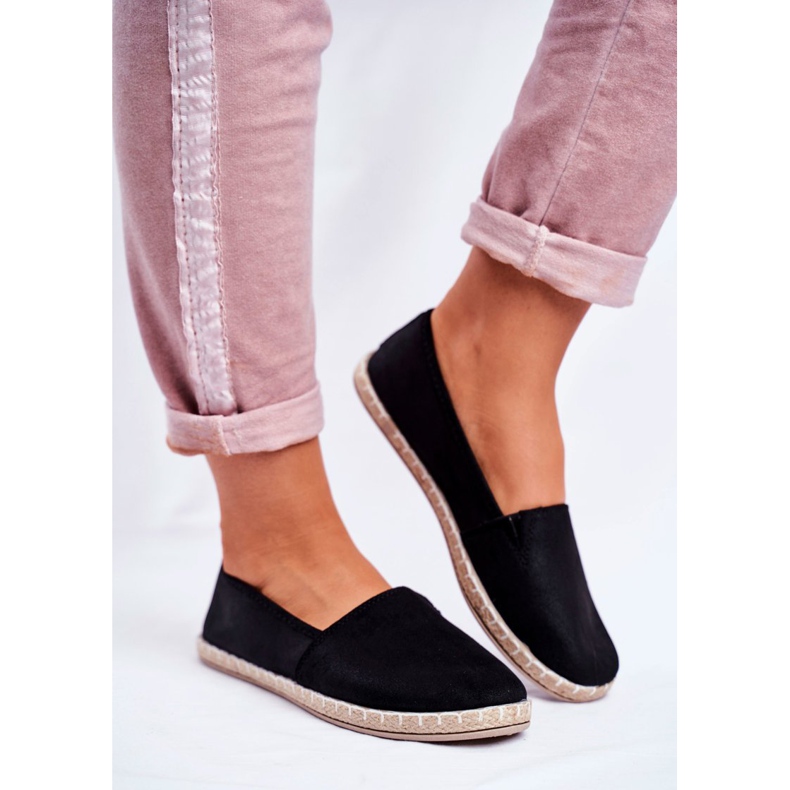 NEWS Svart Slip-On Espadrilles för kvinnor 2
