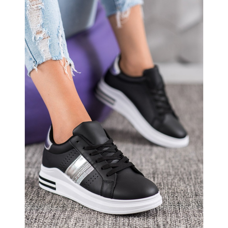 SHELOVET Eco Leather Sneakers svart 1