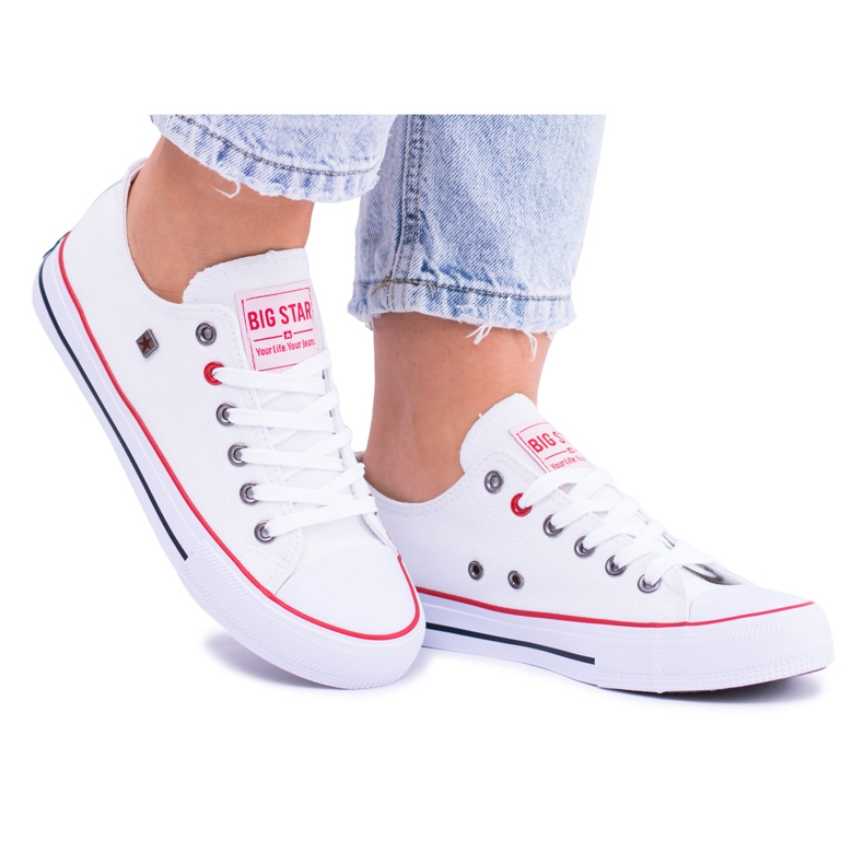 Big star T274022 101 sneakers med snörning vit 5