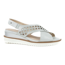 M.Daszyński Silver sandaler på en kil Daszyński 1838 grå 6