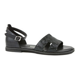 M.Daszyński Svarta sandaler med häl Daszyński MR1848-17 5