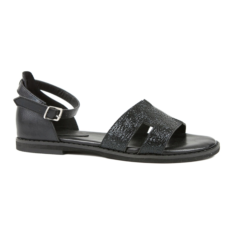 M.Daszyński Svarta sandaler med häl Daszyński MR1848-17 5