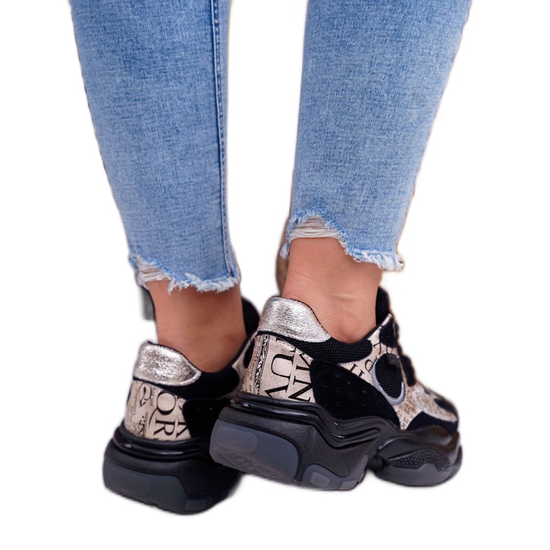 Kvinnors sportskor Big Star av Daniel Lopez svart och guld FF274A524 3