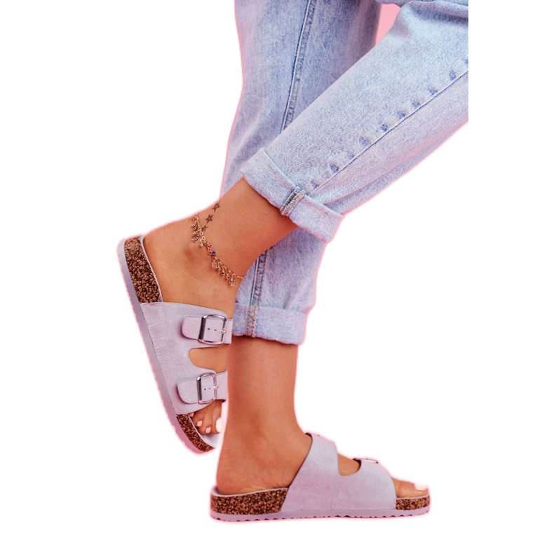 EVE Dam tofflor på kork med spännen grå Si Senor 3