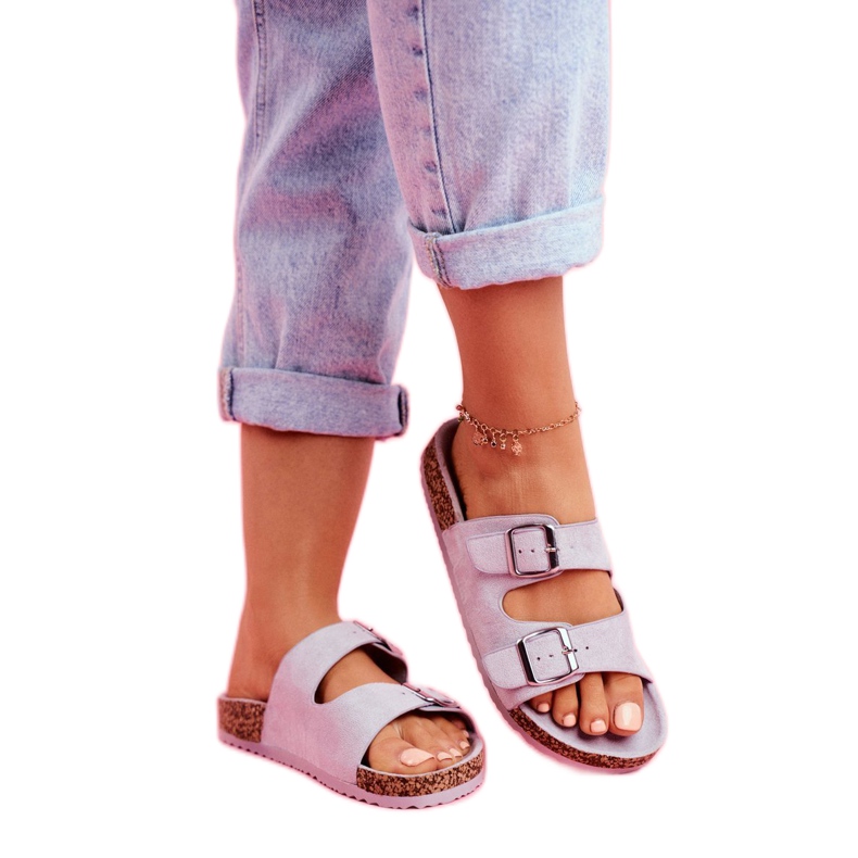 EVE Dam tofflor på kork med spännen grå Si Senor 1