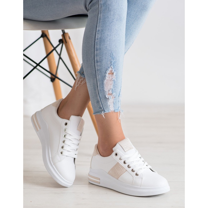 RTX WALK Sneakers med beige inlägg vit rosa 1