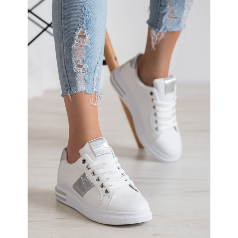 RTX WALK Sneakers med silverinsatser vit grå 1