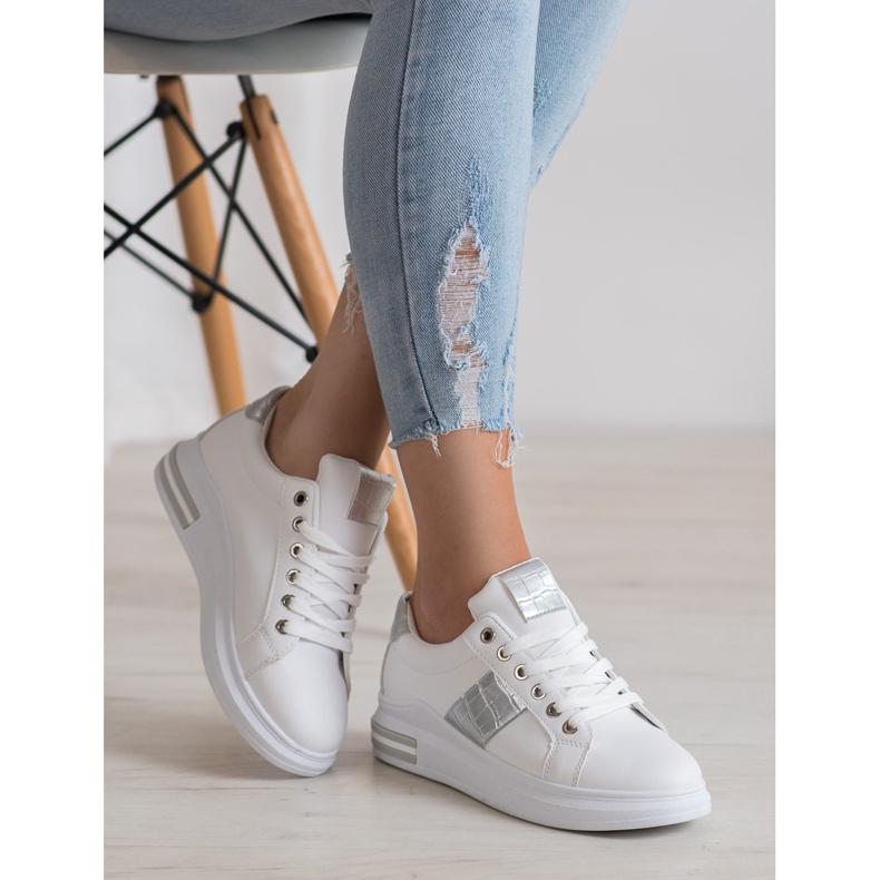 RTX WALK Sneakers med silverinsatser vit grå 2