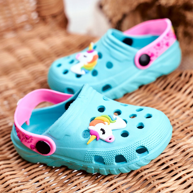 Bona Barntofflor Foam Crocs Blue Unicorn Lily violett blå 2