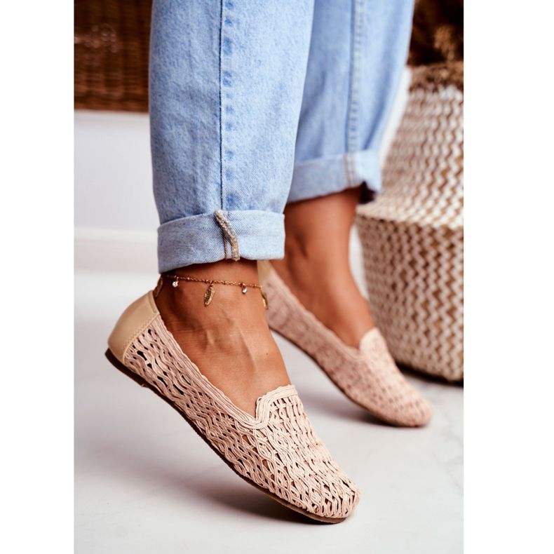 Ballerinor för kvinnor Lu Boo Flätad Beige 4Ever 2