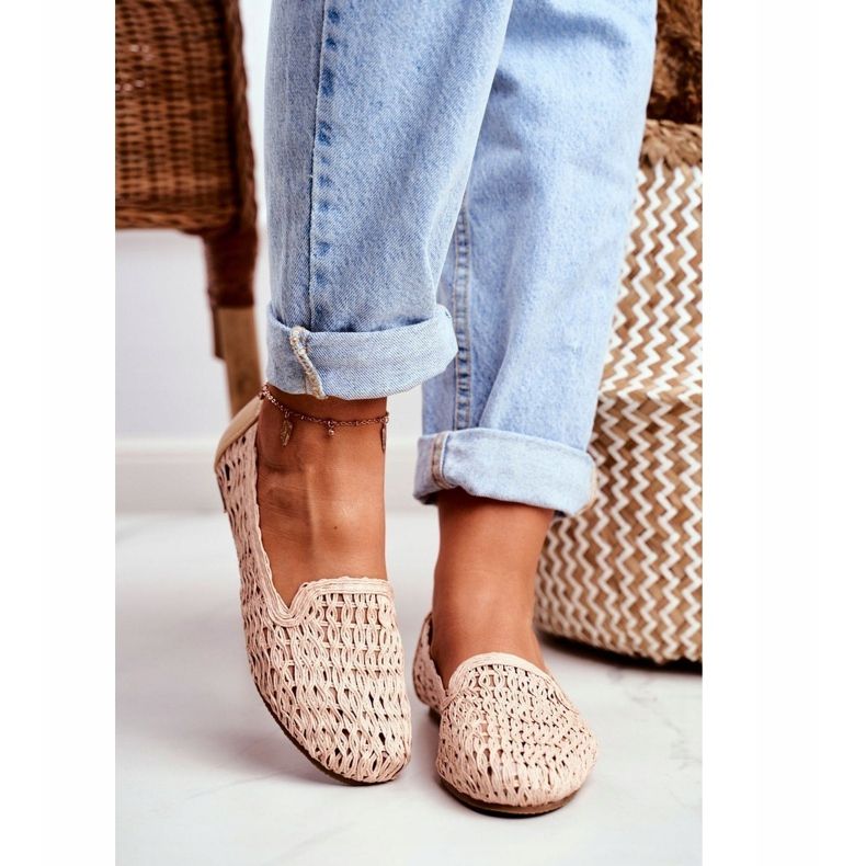 Ballerinor för kvinnor Lu Boo Flätad Beige 4Ever 1