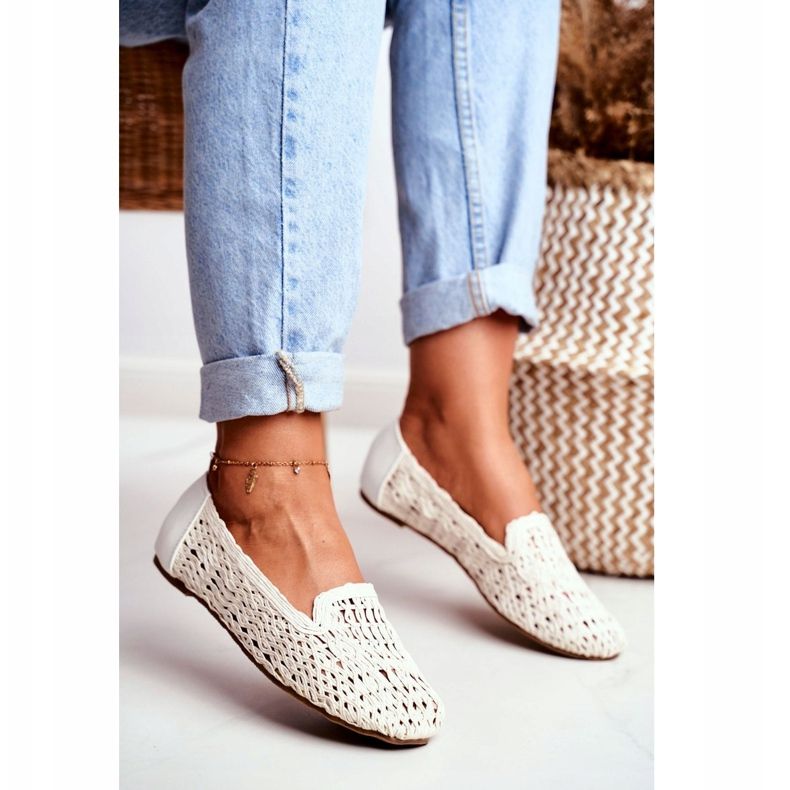 Kvinnors Ballerinas Lu Boo Flätad Vit 4Ever 1