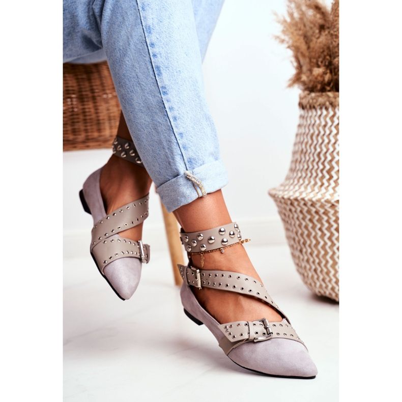 Lu Boo Ballerina I Spitz Randiga Nitar Grå Esteria 2