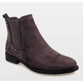 Gråisolerade mocka stövlar 6333-2 1