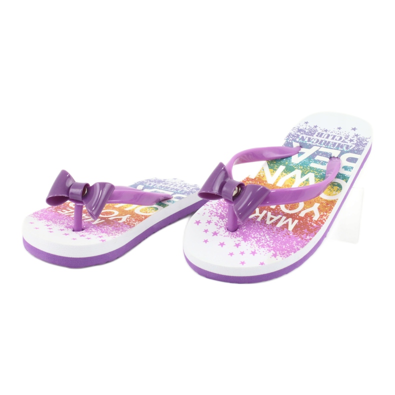 American Club Flickors flip flops, lila flip -flops med en båge purpur 1
