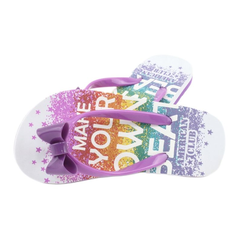American Club Flickors flip flops, lila flip -flops med en båge violett 2