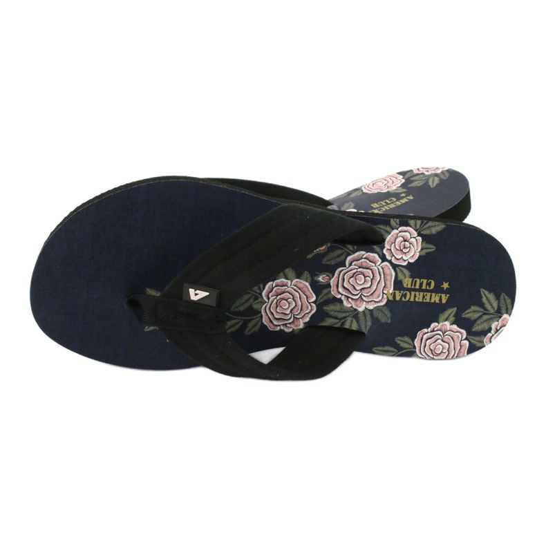 American Club Amerikanska damskum flip-flops JP04 svart rosa 2