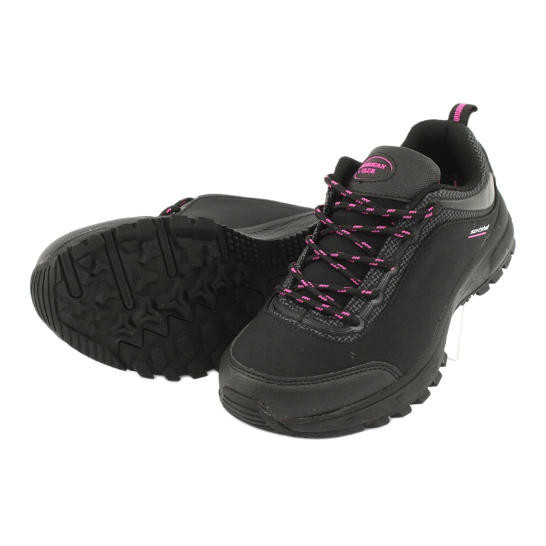 American Club HL05 vattentäta softshell sportskor svart rosa 2