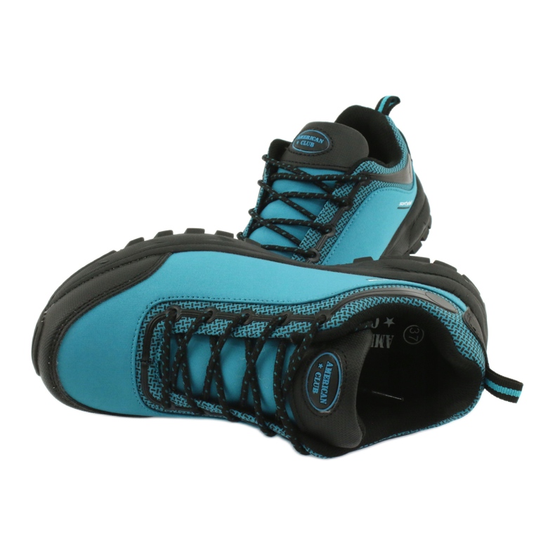 American Club HL05 vattentäta softshell sportskor svart blå 4