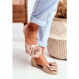 LU BOO Gummi Ballerinas Meliski Blommor Beige Esther 1