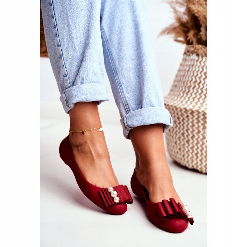 LU BOO Rubber Ballerinas Meliski Bows Red Joleen röd 2