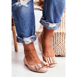 LU BOO Gummi Ballerinas Meliski Bows Beige Joleen 1