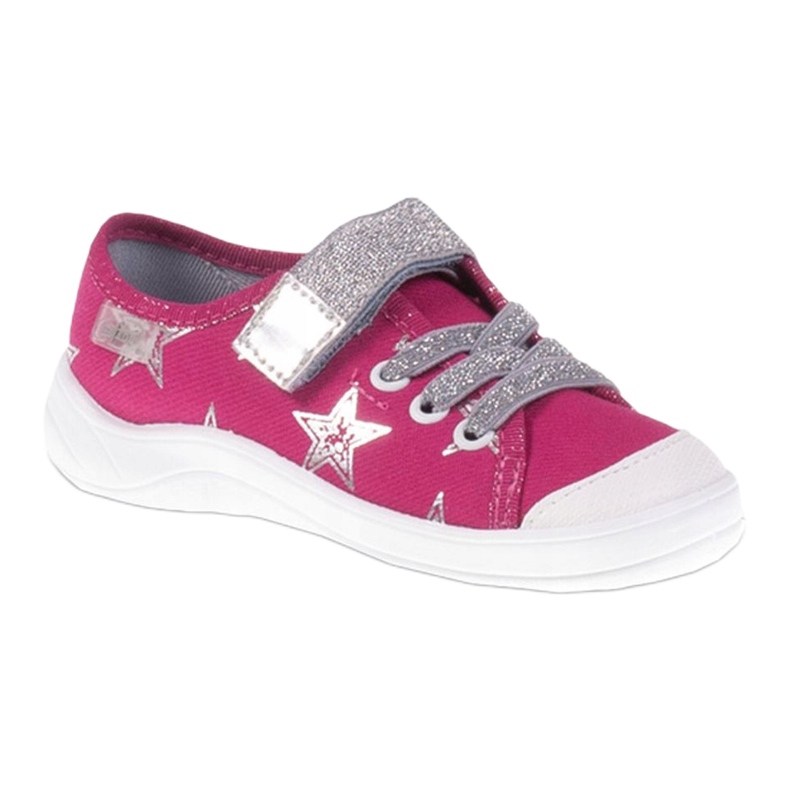 Tjejer sneakers tofflor med stjärnor Befado 251X096 rosa silver- 1