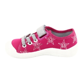 Tjejer sneakers tofflor med stjärnor Befado 251X096 rosa silver- 2