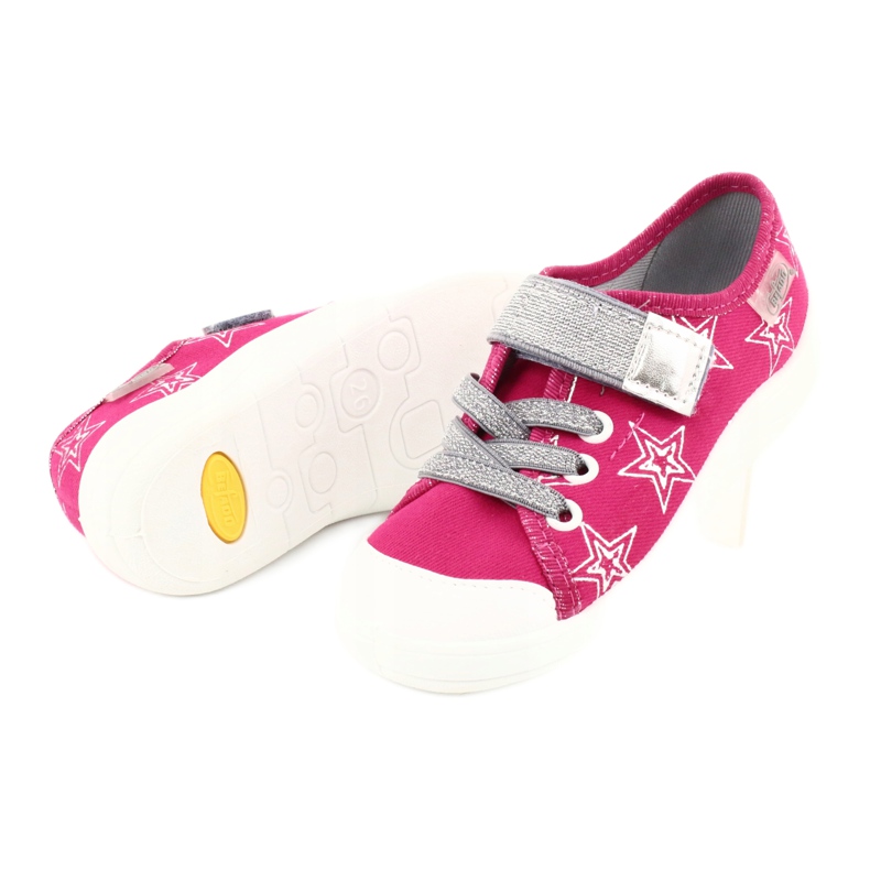 Tjejer sneakers tofflor med stjärnor Befado 251X096 rosa silver- 4