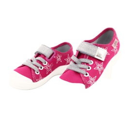 Tjejer sneakers tofflor med stjärnor Befado 251X096 rosa silver- 3
