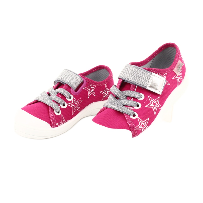 Tjejer sneakers tofflor med stjärnor Befado 251X096 rosa silver- 3