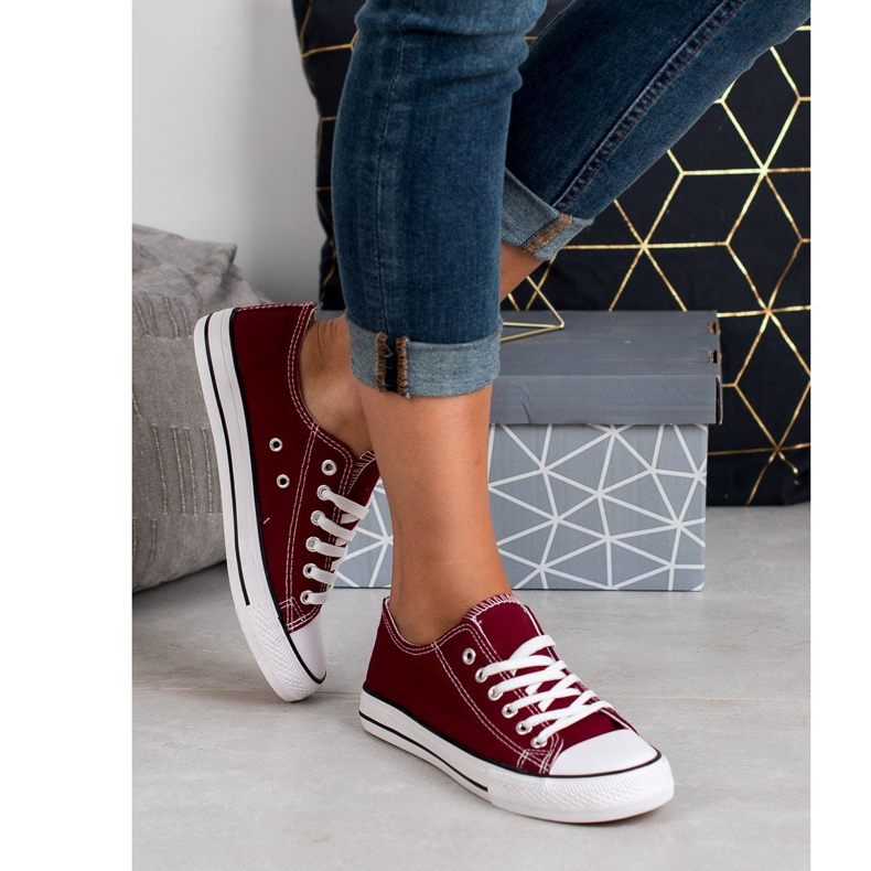 SHELOVET Burgundy sneakers röd 1