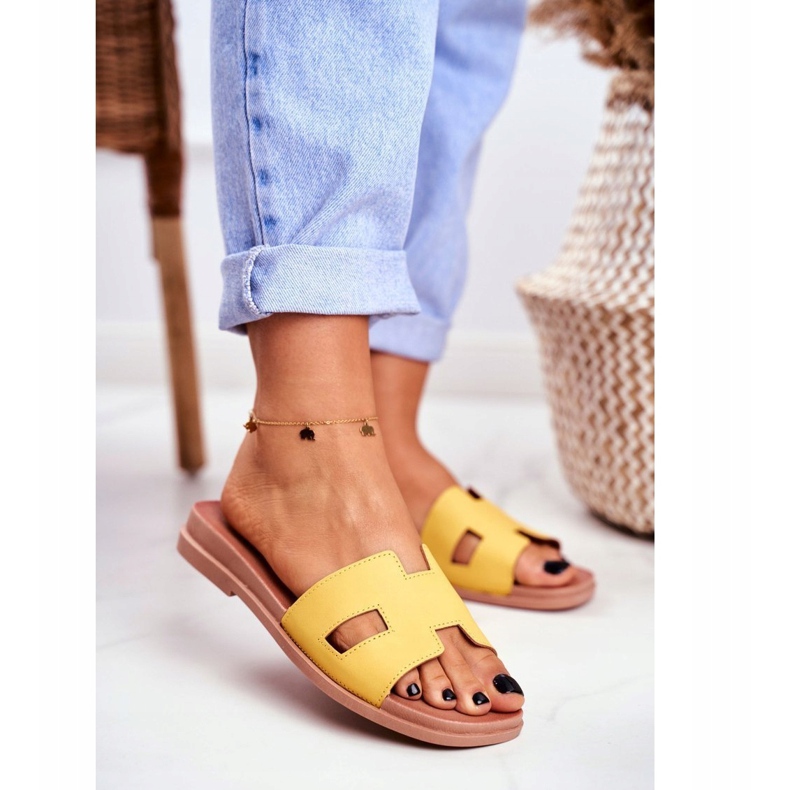 BUGO Dam Tofflor Yellow Geometric Classic Theodora gul 1