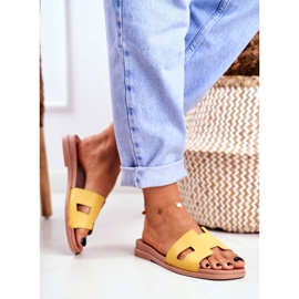 BUGO Dam Tofflor Yellow Geometric Classic Theodora gul 2