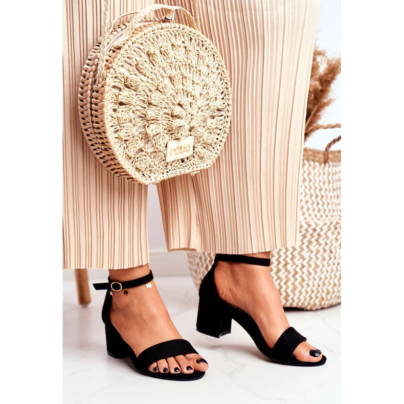 BUGO Svarta sandaler för mocka för kvinnor Oh Baby! 1