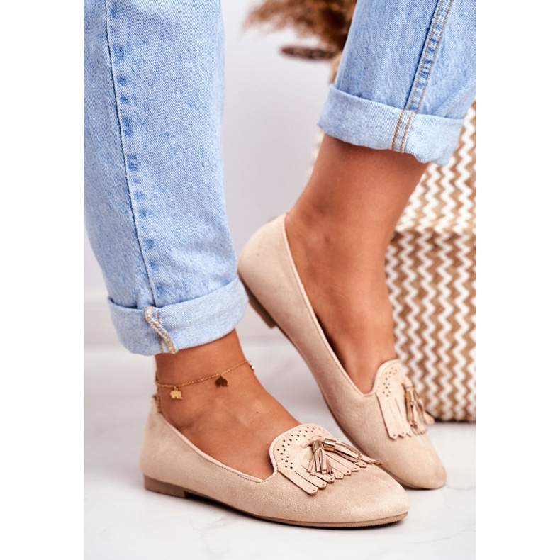 BUGO Dam Loafers Beige Lords Fringes Therese 1