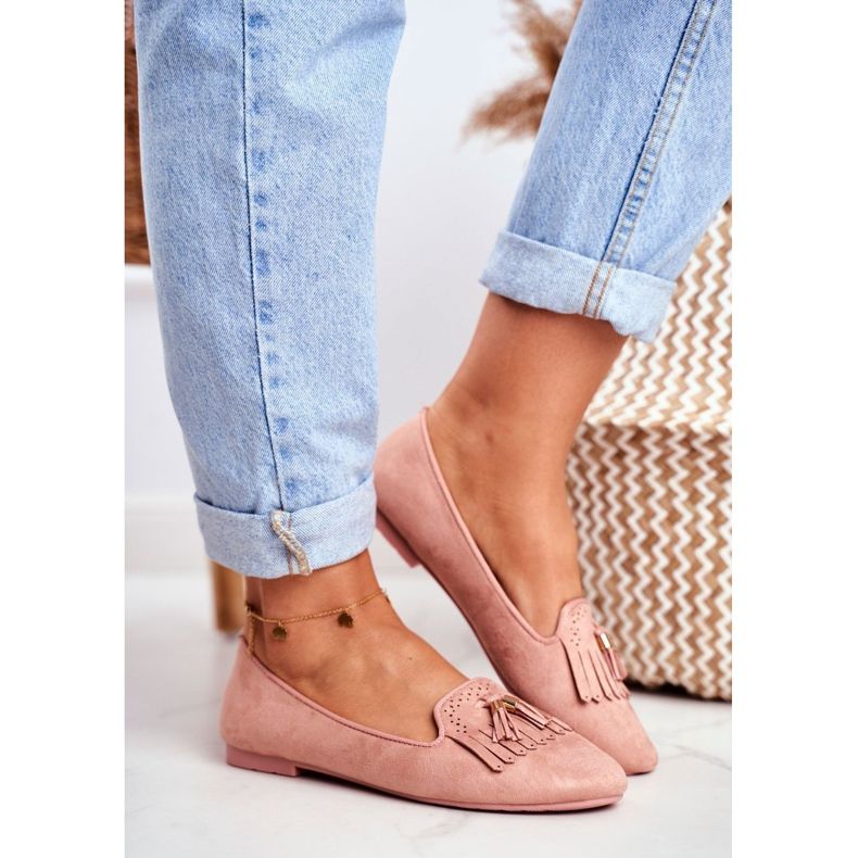 BUGO Dam Loafers Pink Lords Fringes Therese rosa 1