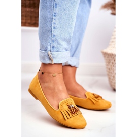 BUGO Dam Loafers Yellow Lords Fringes Therese gul 1