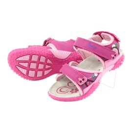 American Club Flickas sandaler med läderinsats amerikansk 1232 rosa purpur 2
