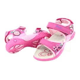 American Club Flickas sandaler med läderinsats amerikansk 1232 rosa purpur 5