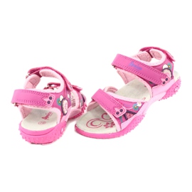 American Club Flickas sandaler med läderinsats amerikansk 1232 rosa purpur 4
