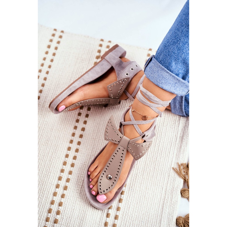 Lu Boo Sandaler för kvinnor med grå band Japanska Mara 3