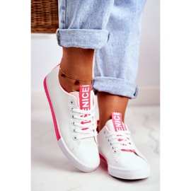 PS1 Klassiska damsneakers Fuchsia Ville vit 1